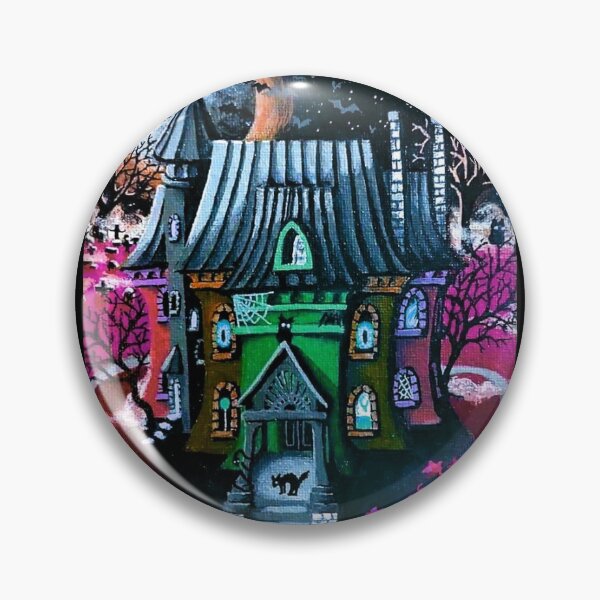 Item preview, Haunted graveyard with ghost and witches house designed and sold by LukjanovArt.