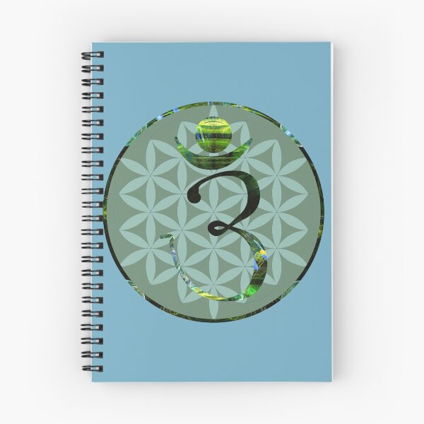 Item preview, OM Logo - Fractal Pattern on Green With Flower of Life designed and sold by Fractal Journeys, etc. .