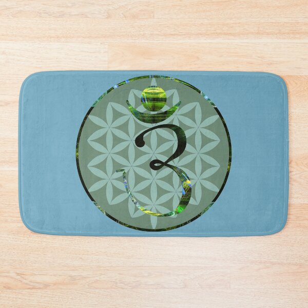 Item preview, OM Logo - Fractal Pattern on Green With Flower of Life designed and sold by Fractal Journeys, etc. .