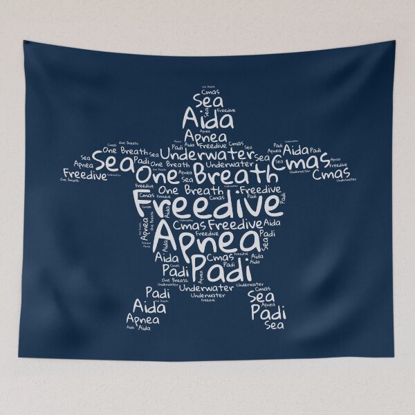 Item preview, Freedive - Word Cloud Turtle - Freediving Gift designed and sold by cotros.