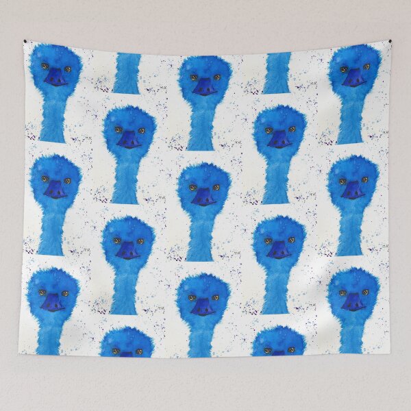 Item preview, Blue cute emu designed and sold by Monika Howarth.