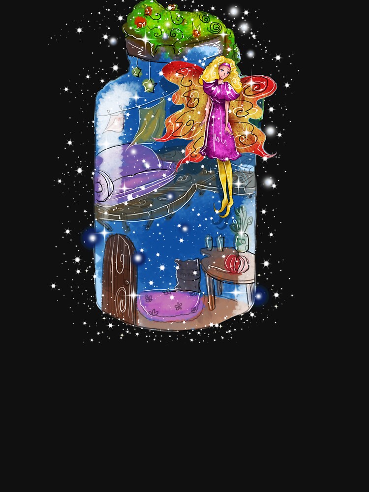 Thumbnail 3 of 3, Fitted V-Neck T-Shirt, Molly The Mason Jar Fairy™ designed and sold by TeelieTurner.
