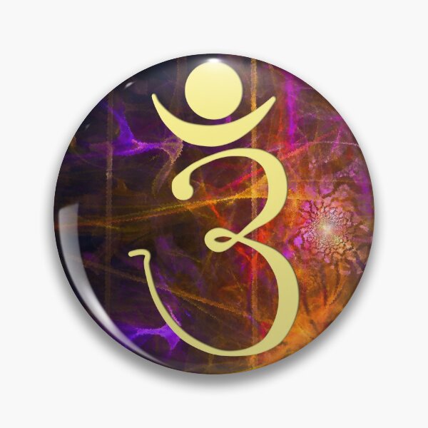 Item preview, OM Logo - Yellow on Fractal Pattern designed and sold by Fractal Journeys, etc. .