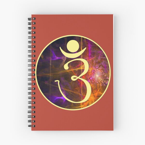 Item preview, OM Logo - Yellow on Fractal Pattern designed and sold by Fractal Journeys, etc. .
