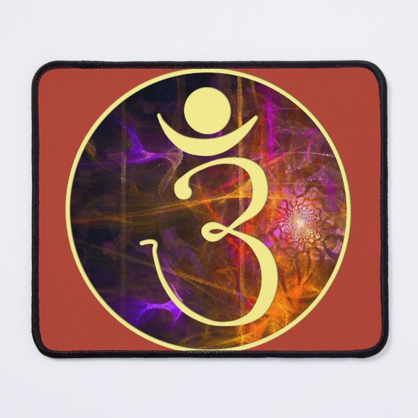 Item preview, OM Logo - Yellow on Fractal Pattern designed and sold by Fractal Journeys, etc. .