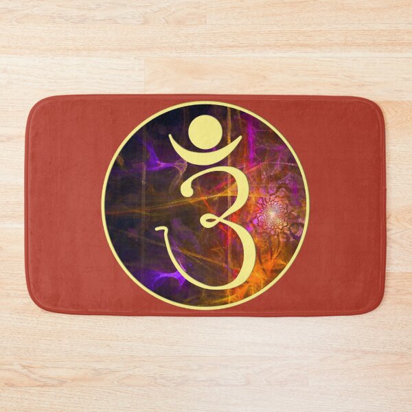 Item preview, OM Logo - Yellow on Fractal Pattern designed and sold by Fractal Journeys, etc. .