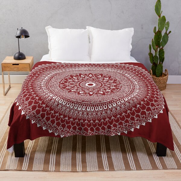 Thai Fusion Mandala | Red - By SimmyGhatt Throw Blanket