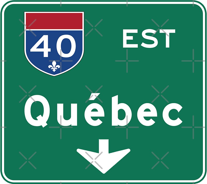 "Quebec, Road Sign, Canada " Stickers by worldofsigns Redbubble