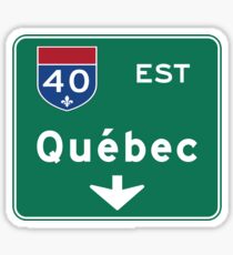 Quebec, Road Sign, Canada Sticker