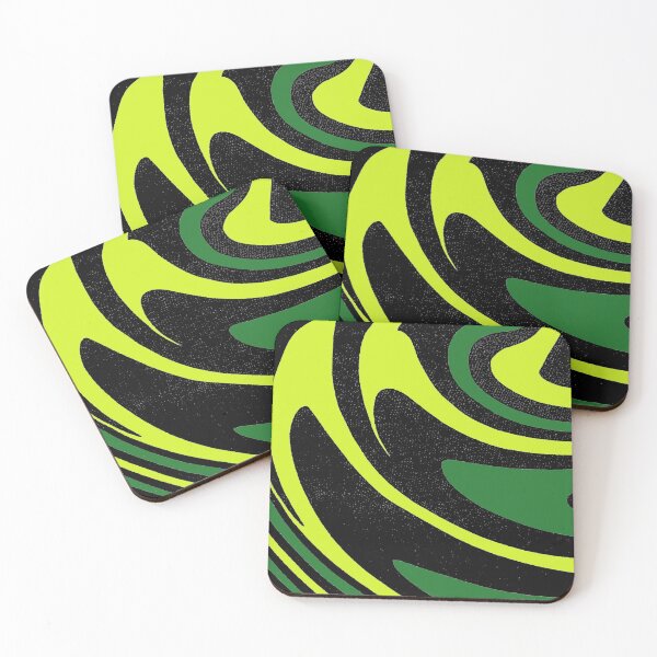 Item preview,  Midcentury modern pattern, curvey, waves,green yellow and black abstract pattern, 1960s pattern, bad trip designed and sold by Nostrathomas66.