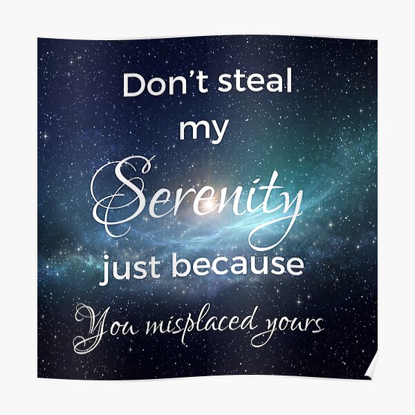 Don't Steal My Serenity Just Because You Misplaced Yours Poster