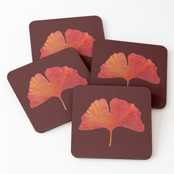 Item preview, Fall Autumn Leaf Red Orange Ginkgo Biloba  designed and sold by badlydrawnbabe.