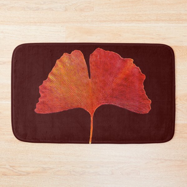 Item preview, Fall Autumn Leaf Red Orange Ginkgo Biloba  designed and sold by badlydrawnbabe.