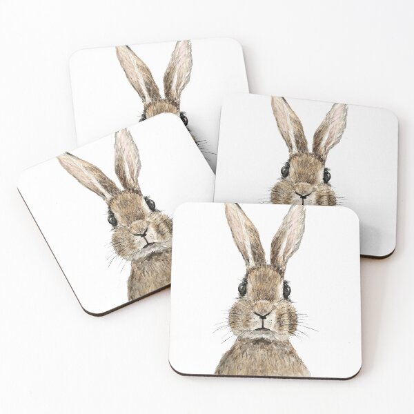 Item preview, hand painted cute innocent rabbit watercolor  designed and sold by ColorandColor.