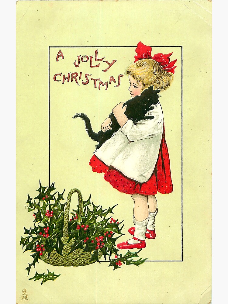 Thumbnail 2 of 2, Greeting Card, Vintage "A Jolly Christmas" Postcard designed and sold by douglasewelch.