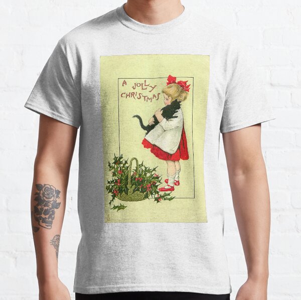 Vintage "A Jolly Christmas" Postcard Classic T-Shirt