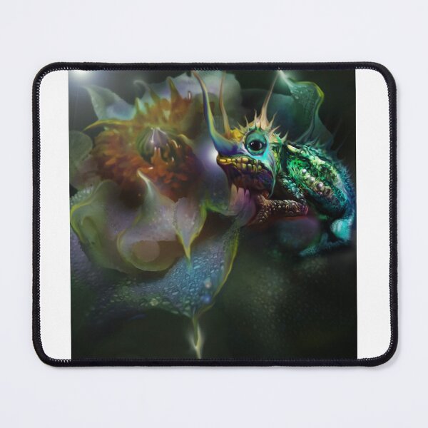 Grumpy Chameleon on a Poppy Mouse Pad