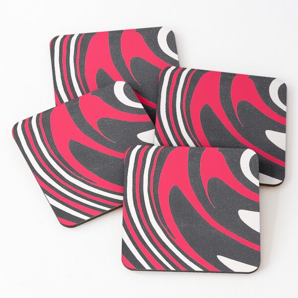 Item preview, Midcentury modern pattern, curvey, waves, red white and black abstract pattern, 1960s pattern, bad trip designed and sold by Nostrathomas66.