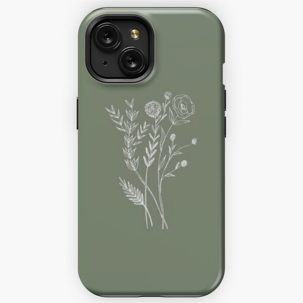 Aesthetic iPhone Case Trendy Abstract iPhone 13 12 11 XR 8 Case Floral  Galaxy S21 Pixel 6 for Girl Line Art Boho Elegant Modern Leaves Cover 