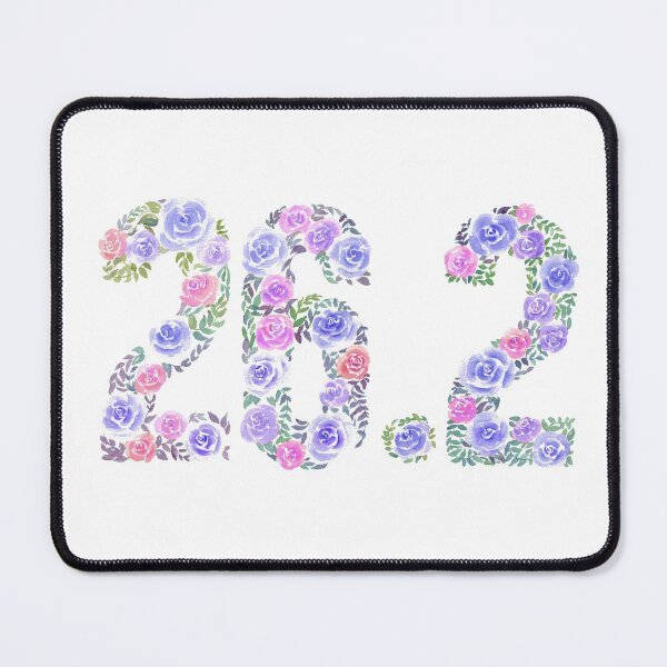 Item preview, Watercolor floral letters 26.2 marathon art - blue version, gift for runner designed and sold by fengyuhao.