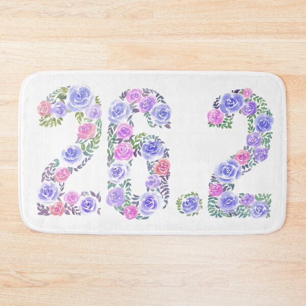 Item preview, Watercolor floral letters 26.2 marathon art - blue version, gift for runner designed and sold by fengyuhao.