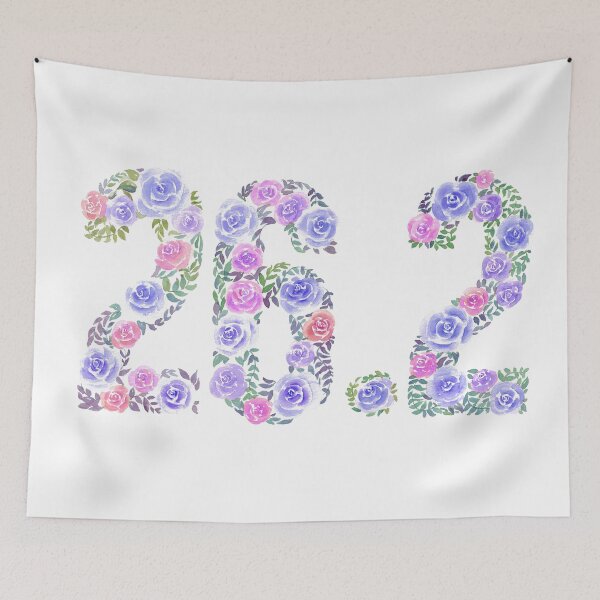 Item preview, Watercolor floral letters 26.2 marathon art - blue version, gift for runner designed and sold by fengyuhao.