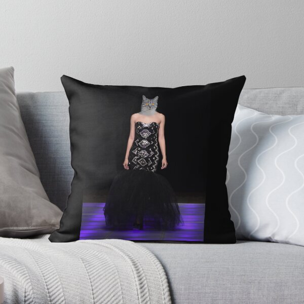Catwalk Couture - A Feline Fantasy Throw Pillow
