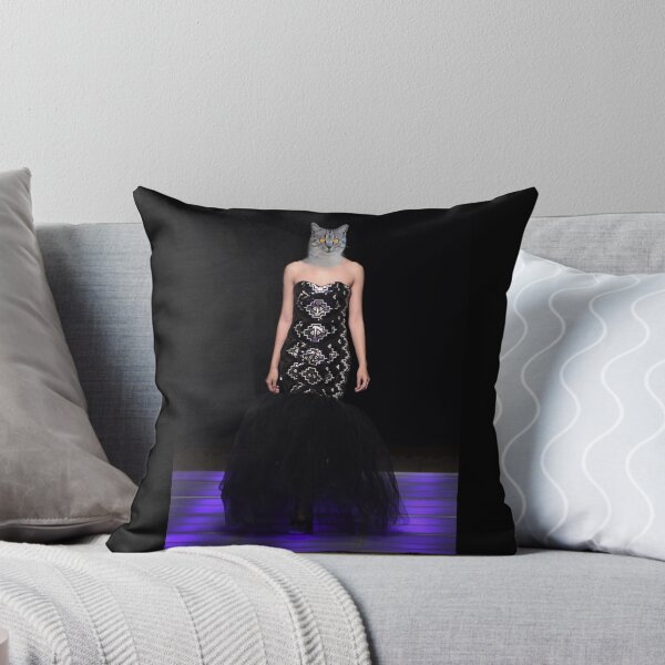 Catwalk Couture - A Feline Fantasy Throw Pillow