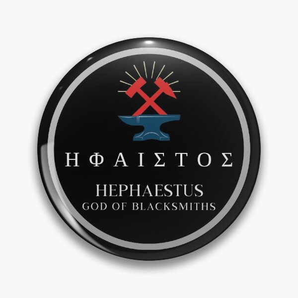 Item preview, Hephaestus Greek God of Blacksmiths Anvil Hammer Mythology Design designed and sold by OnyxMoonDesigns.