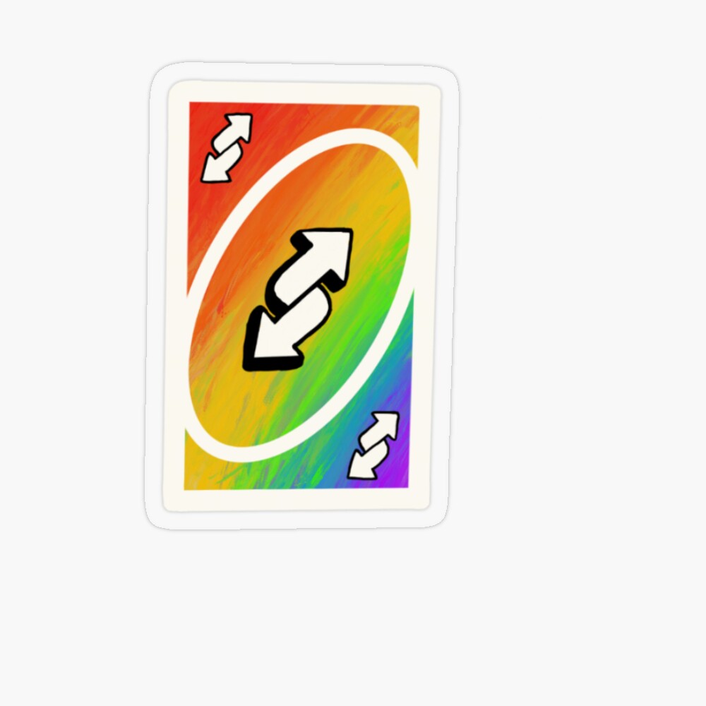 rainbow uno reverse card Sticker for Sale by mikaylabianchin