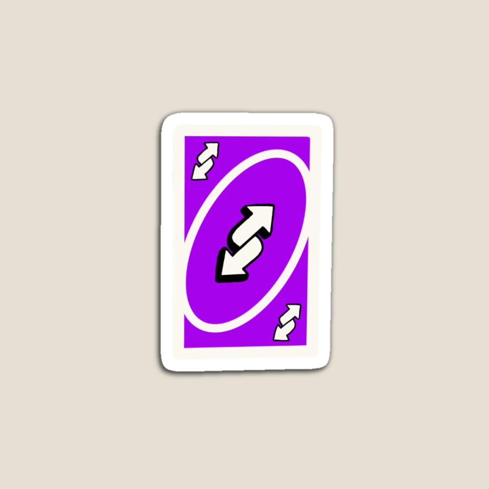 Purple Uno Reverse Card Sticker for Sale by rhd18