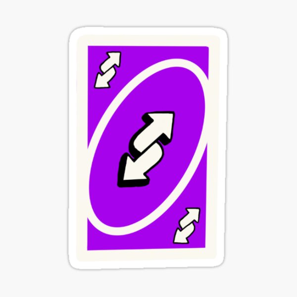 Purple Uno Reverse Card Sticker for Sale by rhd18