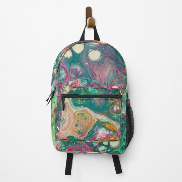 Item preview, In Bloom art paint pour fluid painting colorful rainbow designed and sold by Painting The Paige.