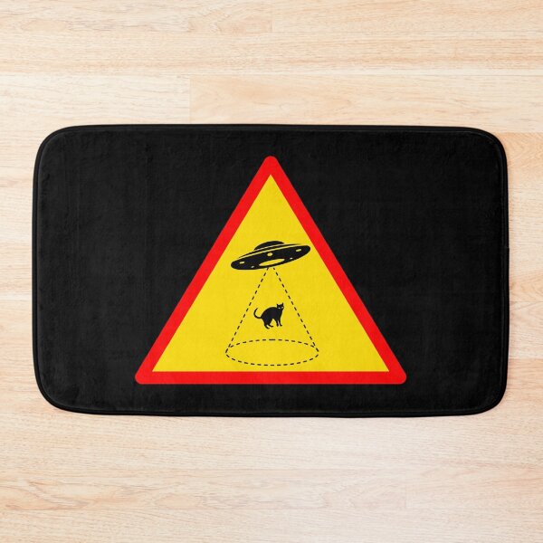 Item preview, Aliens UFO Flying Saucer Abducting Kitty Cat Sign designed and sold by wingstar.