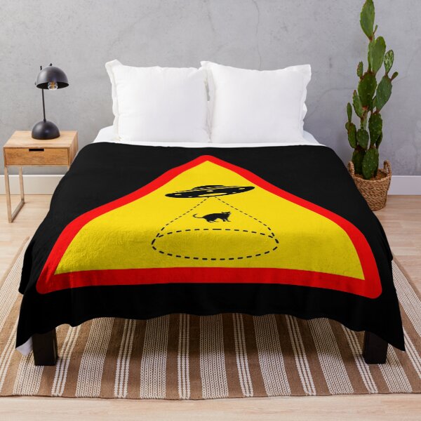 Item preview, Aliens UFO Flying Saucer Abducting Kitty Cat Sign designed and sold by wingstar.