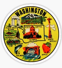 Washington State Landmarks Vintage Travel Decal Sticker