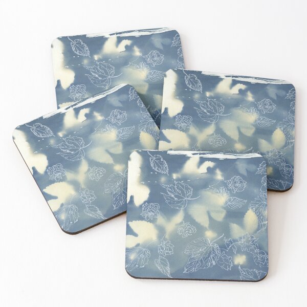 Item preview, Hops Two: cyanotype on watercolour paper with white ink sketching designed and sold by LymphomaLass.