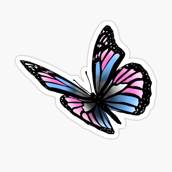 Item preview, Subtle Trans Pride Butterfly designed and sold by Zeons-Art.