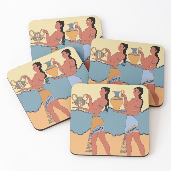 Item preview, Minoan fresco water bearers designed and sold by Hellenistic History.