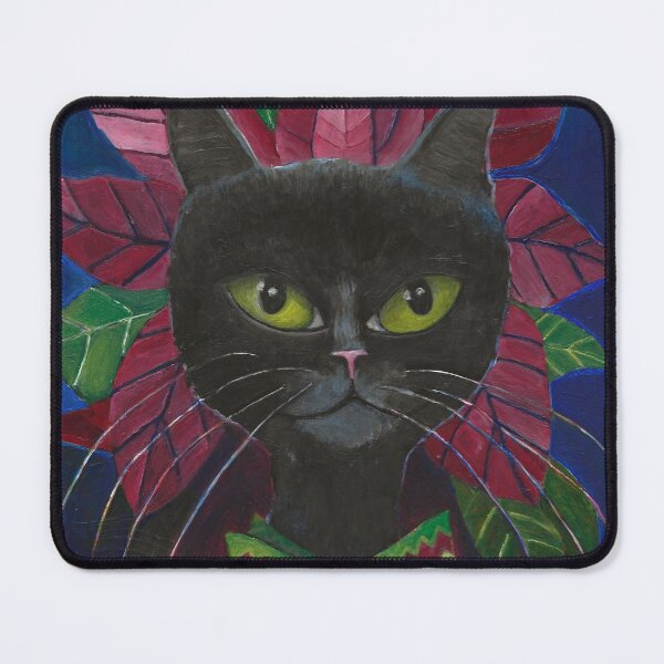 Item preview, Black Cat with Poinsettia designed and sold by SarahSolie.
