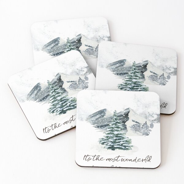 Item preview, It's The Most Wonderful Time of The Year, Winter Holidays, Watercolor Home Decor, Christmas Gift designed and sold by Dzhenka-Balimez.