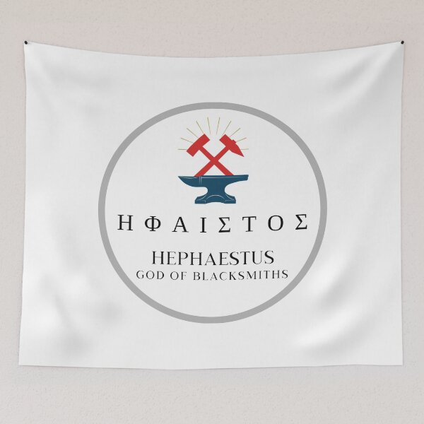 Item preview, Hephaestus Greek God of Blacksmiths Anvil Hammer Mythology Design designed and sold by OnyxMoonDesigns.