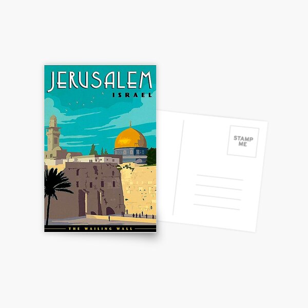 JERUSALEM ISRAEL : Vintage Travel Advertising Print Postcard