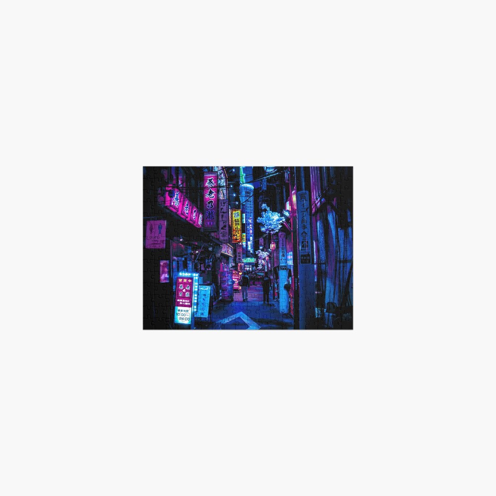 Blue Tokyo Alleys Jigsaw Puzzle