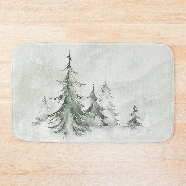 Item preview, Watercolor Fir Trees Winter Landscapen designed and sold by IoanaHraball.