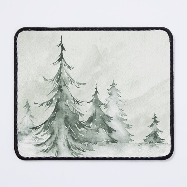 Item preview, Watercolor Fir Trees Winter Landscapen designed and sold by IoanaHraball.