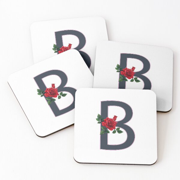 Item preview, B letter with rose for gift designed and sold by crevettedesign.