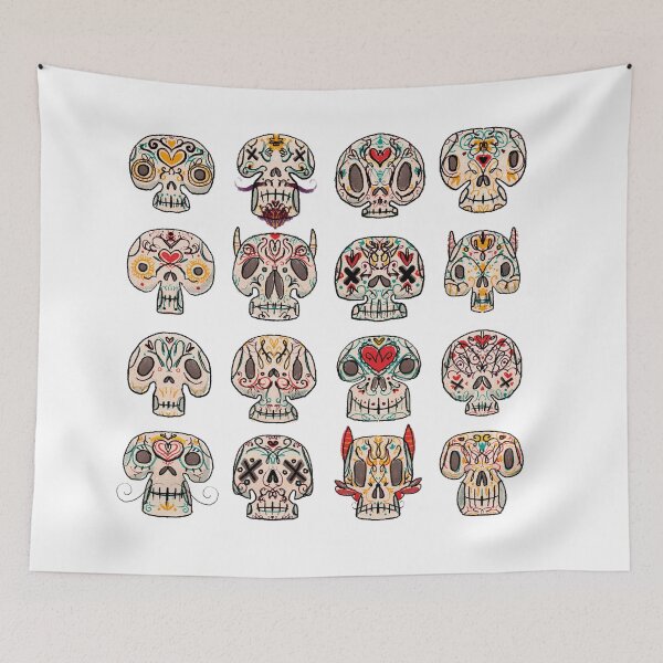 Item preview, candy skulls day of the dead Mexico designed and sold by marquezilustra.