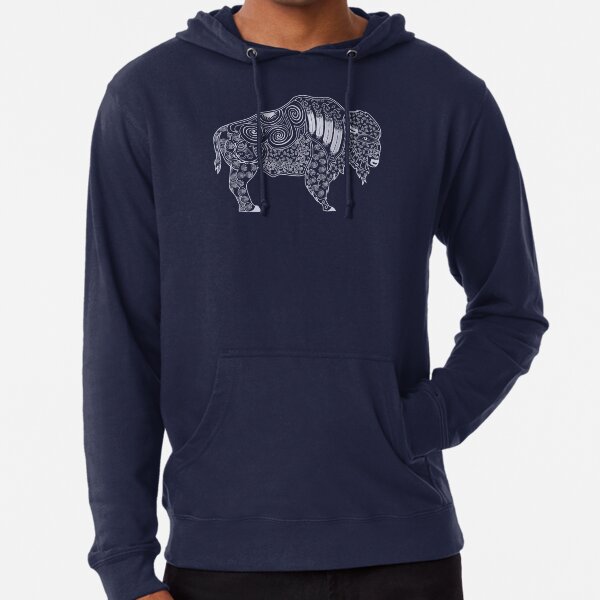 White Buffalo White on Purple Lightweight Hoodie