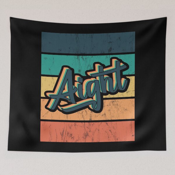 Item preview, Worn Texture Aight Fancy Script in Retro Vintage Sunset Colors designed and sold by Worldesigns by Artsiren.